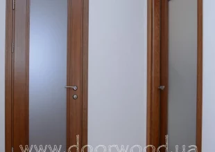 Міжкімнатні двері з ясеня зі склом та плінтус