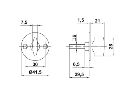 amig ruchka do rigelya mod.1 42x40 mm latun 1