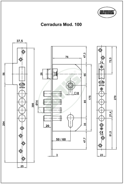 amig zamok 4 rigelya mod.100 base 5085 matoviy nikel 1