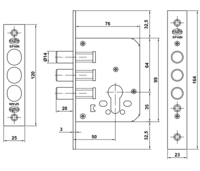 amig zamok dodatkoviy mod.102 b50 mm latun 1