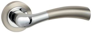 SIBA ECO Ручка дверна SAROS на розетці А01 мат.нікель - хром (22 07)