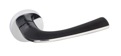 SIBA Ручка дверна LEDI на розетці R10 чорний - хром (07 66)