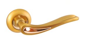SIBA Ручка дверна MODENA на розетці R02 мат.латунь - полір.золото (29 09)
