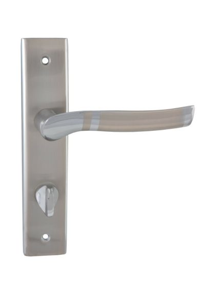 SIBA Ручка дверна VERONA на планці WC - 62 мм мат.нікель - хром (22 07)
