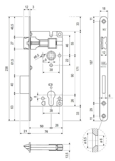 agb sicurezza posileniy zamok pz 188550 latun 1