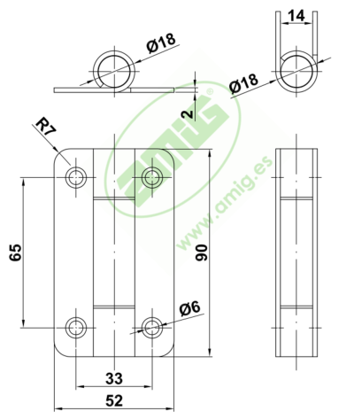 amig petlya bez pruzhini mod.650 90522mm ns nerzhavijucha stal aisi 304 1