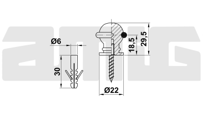 amig upor dverniy mod.203 22x30 mm antichna bronza 1