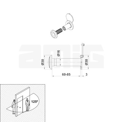 amig vichko dverne mod.5 16 60 85 mm hrom 1