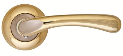 SIBA Ручка дверна PALERMO на розетці R02 мат.нікель - темне золото (90 22)