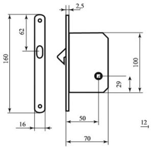 Механізм з відповідною планкою для розсувних дверей 4120 SC мат хром