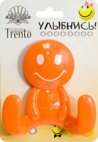 Гачок подвійний пластик помаранчевий Trento W5560-O