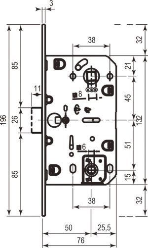 AGB Art. B011025093 Механізм Mediana Evolution чорний  вж 96мм