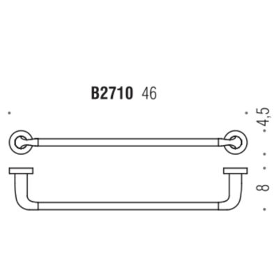 Colombo B2710 Basic Вішалка одинарна 46см хром