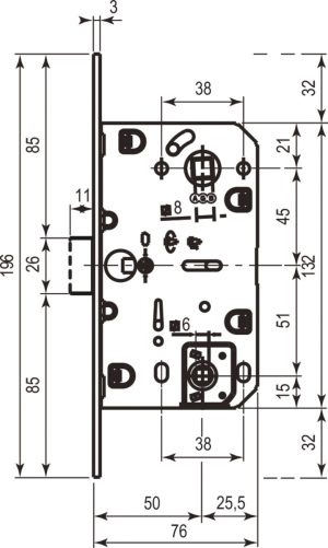 AGB Art. B011025022 Механізм Mediana Evolution ант бронза вж 96мм