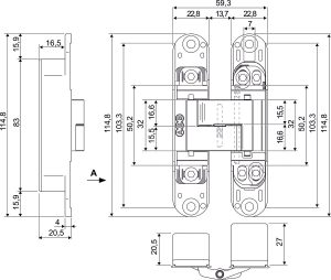 AGB Art. E302000203 завіса Eclipse 3.0 пол.латунь