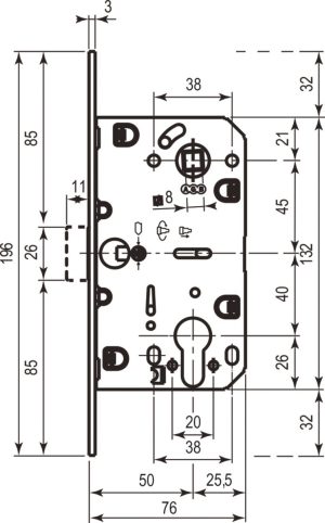 AGB Art. B011035093 Механізм Mediana Evolution під циліндр чорний 85мм