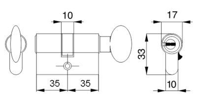 Циліндр Mgserrature 35/35 = 70mm кл/кл латунь 5 ключей