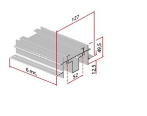 VILLES 2 422 / G NATURAL Закладний профіль для кріплення 2-х направляючих 2100. 600cм.