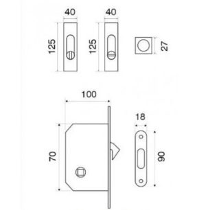 Ручка на розсув. двері Fimet 3663AR F05+LOCK+MQ мат хром (комплект)