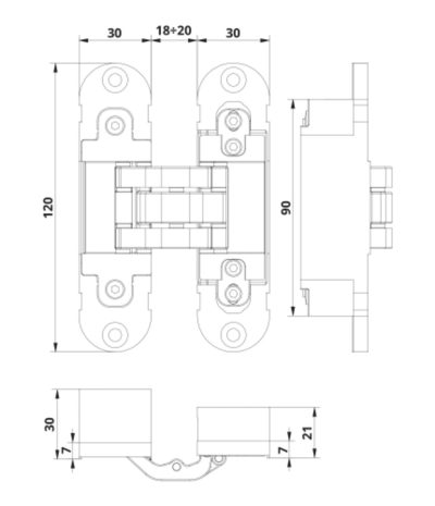 petlya prykhovana otlav invisacta univers.30x120 khrom mat. in300120v702 2