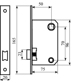 Механизм RDA 257 CP хром (з пластиковою засувкою)