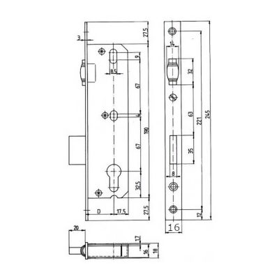 kfv zamok z rolykom res 51 pzw b25 mm planka 245 x 16 x 3 mm 3