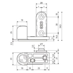AGB 2R Завіса напівприхована