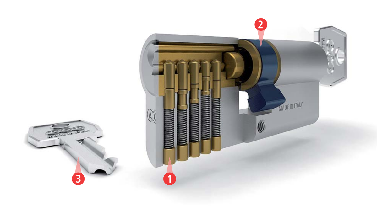 AGB 600 Циліндр англійський ключ-ключ 70 мм, 35х35 латунь 1 AGB 600 Циліндр англійський ключ-ключ 70 мм