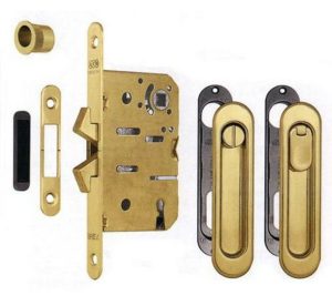 AGB Комплект Scivola-ТТ WC для розсувних дверей мат.латунь