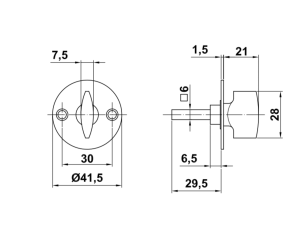Amig Ручка до ригеля мод.1 - Ø42x40 mm хром