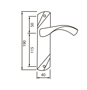 SIBA Ручка дверна SIENA на планці 0K мат.нікель - хром (22 07)