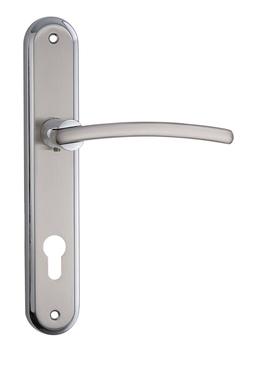 SIBA Ручка дверна TRIO на планці PZ - 85 мм мат.нікель - хром (22 07) 1 SIBA Ручка дверна TRIO на планці PZ - 85 мм мат.нікель - хром (22 07)