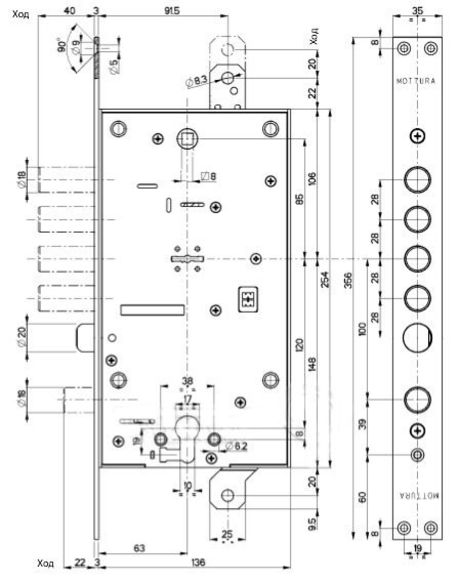 Mottura Art. 54797L8B00CS3Z MATIC Замок 4-риг з засувкою і допом замком під євроциліндр 5кл + 2 монтажних ключа (60mm) 1 Mottura Art. 54797L8B00CS3Z MATIC Замок 4-риг з засувкою і допом замком під євроциліндр 5кл + 2 монтажних ключа (60mm)