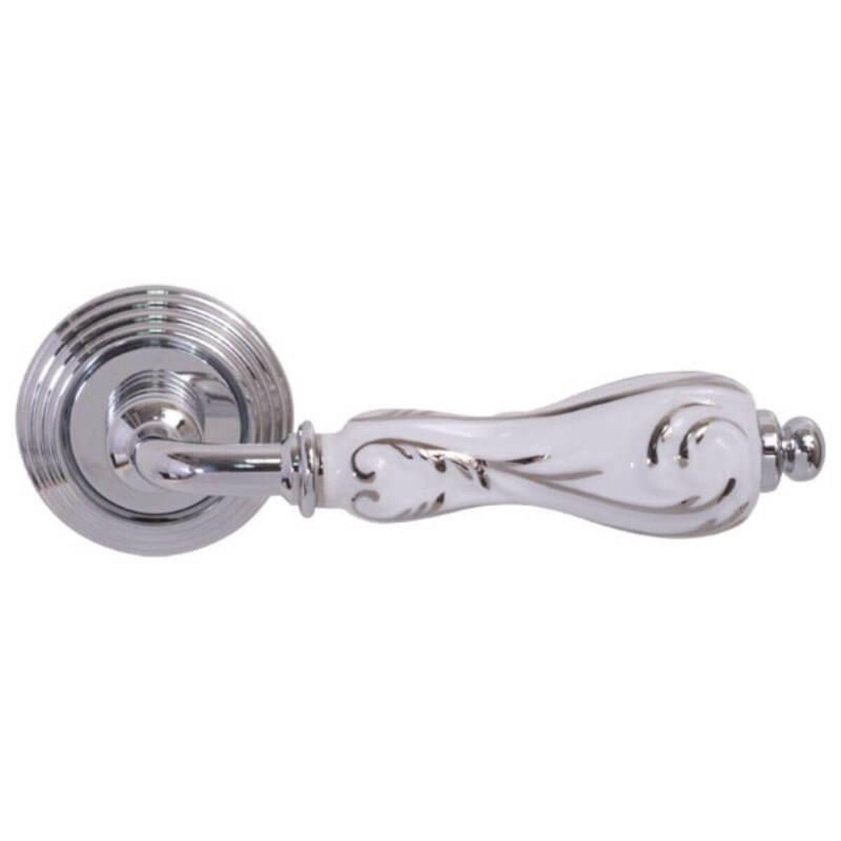 Ручка Fimet 147P-269 F04 Flora хром/фарфор R ф/з 2 Ручка Fimet 147P-269 F04 Flora хром/фарфор R ф/з - Зображення 2