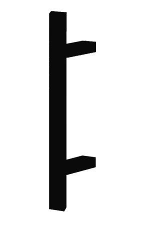 Zenk Metal Ручка-скоба з нерж.сталі BERGAMA 40x20 - 500/1200 45* SIYAH (ЧОРНА) 1-а, зовнішня