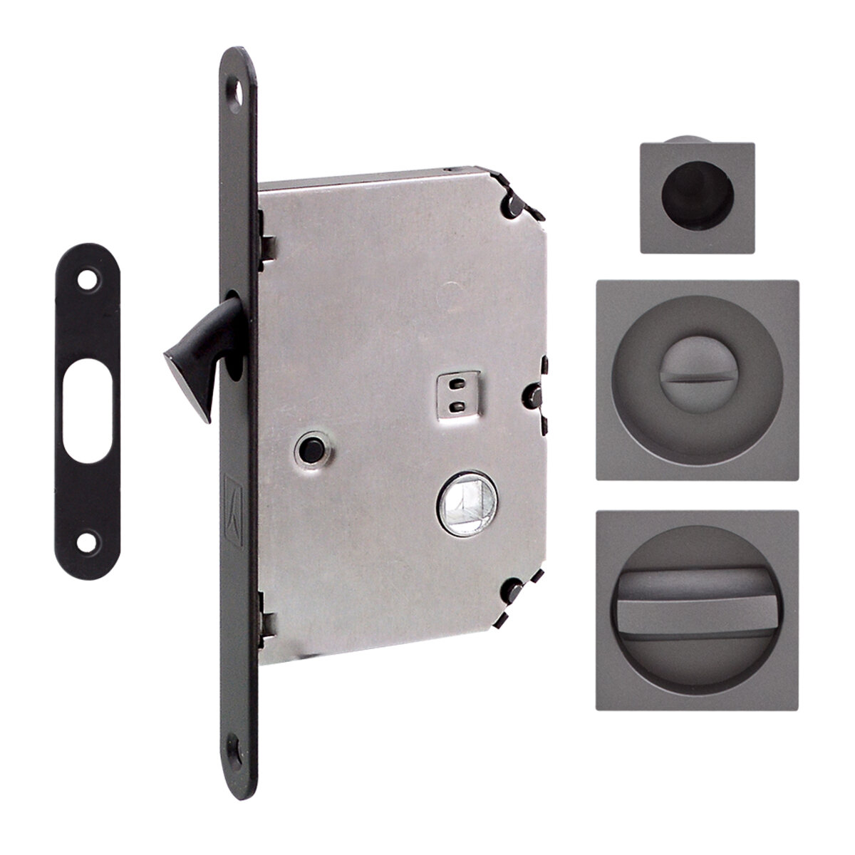Ручка на раздв. двері Fimet 3667R F15+LOCK+MQ антрацит (комплект wc) 2 Ручка на раздв. двері Fimet 3667R F15+LOCK+MQ антрацит (комплект wc) - Зображення 2