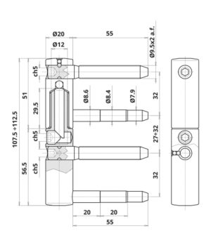 завіса Otlav CF495200H502-CG495200H502 оцинкована