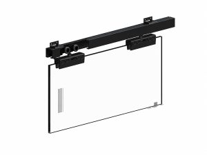 *Valcomp Herkules GLASS HG20C Комплект разсувної системи для скляних дверей до 1040 мм/100 кг ЧОРНА