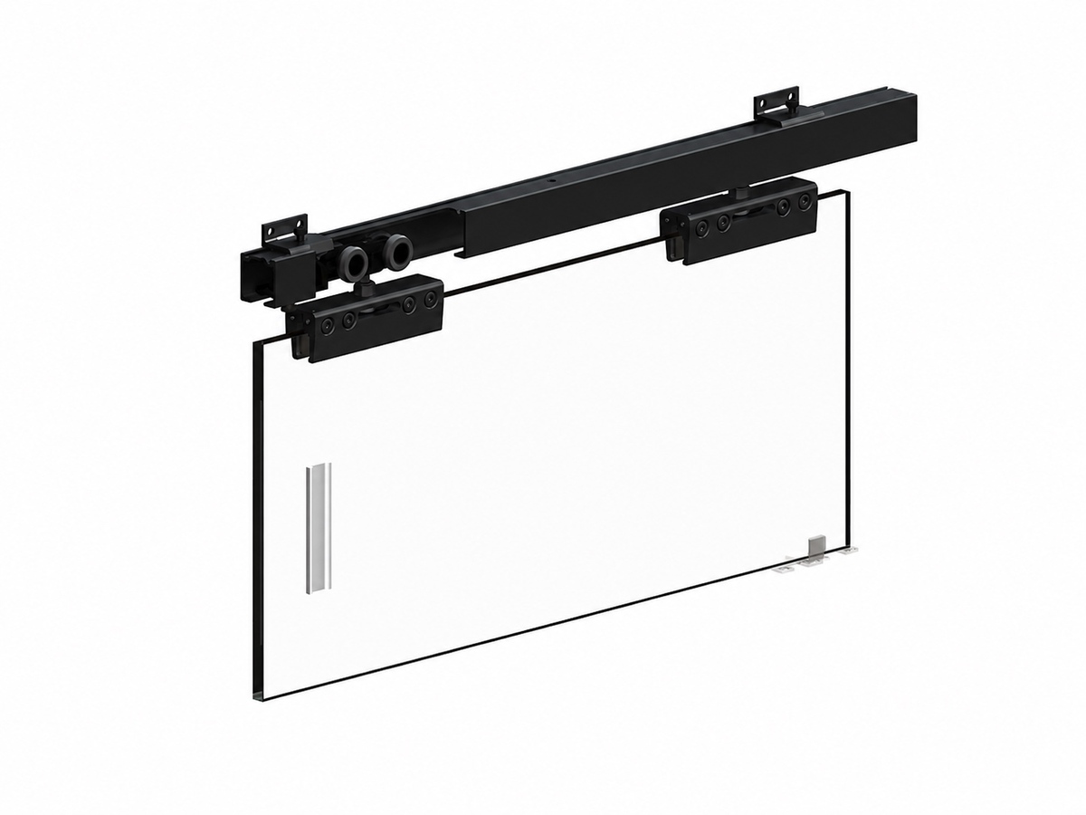 *Valcomp Herkules GLASS HG20C Комплект разсувної системи для скляних дверей до 1040 мм/100 кг ЧОРНА 1 *Valcomp Herkules GLASS HG20C Комплект разсувної системи для скляних дверей до 1040 мм/100 кг ЧОРНА